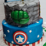 We offer a variety of custom designer birthday cakes that include themes like super heroes and more