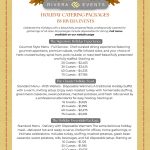 Thanksgiving and holiday catering packages by Rivera Events featuring gourmet menus with roasted turkey, ham, sides, and desserts for gatherings of all sizes in Miami