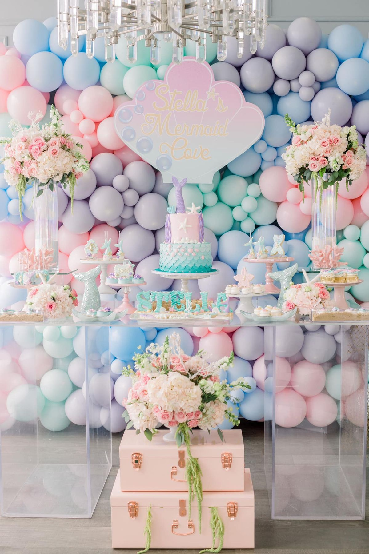 Luxury kids party balloon and dessert display by Rivera Events