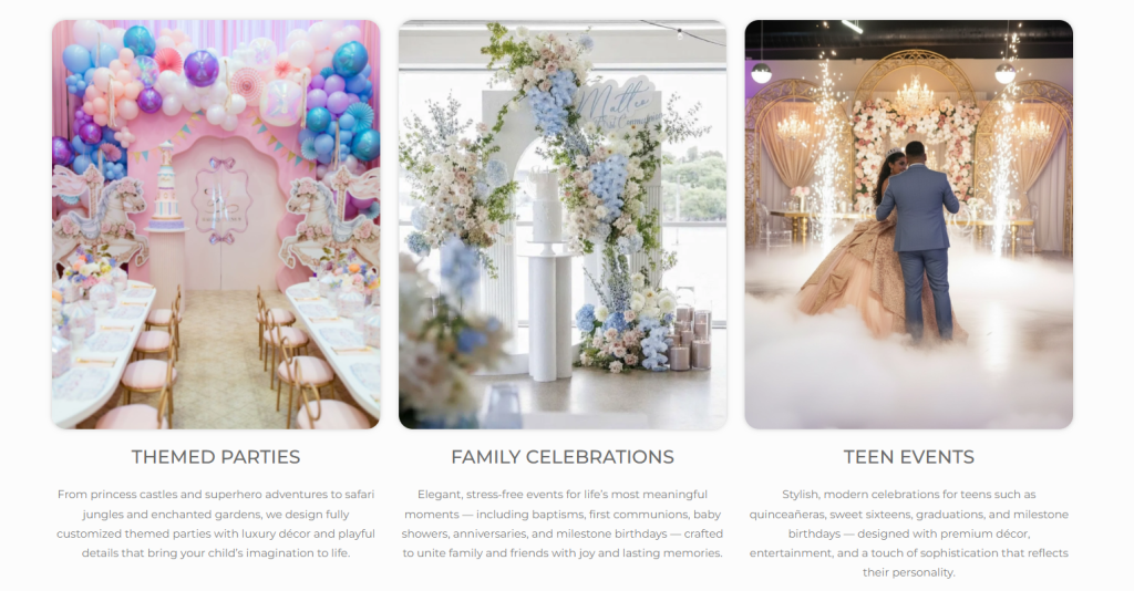 Luxury birthday Party planning Miami South Florida