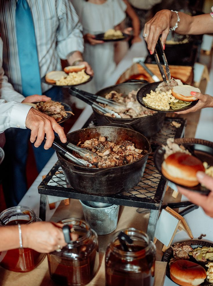 BBQ service team serving guests